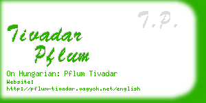 tivadar pflum business card